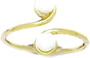 [JewelryWeb] 14k Yellow Gold White Freshwater Cultured Pearl Adjustable Elegant Body Jewelry toe ring-toe ring for Women