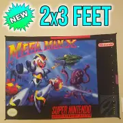 Mega Man X 2x3 foot tapestry / Super Nintendo banner wall flag retro game room