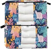 Yoogain 95 L zippered underbed storage with Reinforced Handles, clear window shoe storage organizer for Blankets, Comforters, and Clothes