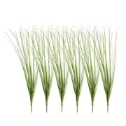 6Pcs Artificial Grass Plants, 13.8" Plastic Fake Wheat Grass Greenery, Green