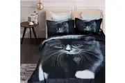 Cat Quilt/Doona/Duvet Cover Set - Queen Size