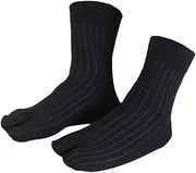 [kowaku] Two Toe Socks Two Finger Socks Boat Socks Gym Socks Cotton - Black, One Size