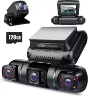 PRUVEEO 360 Degree View 4 Channel Dash Cam Front and Rear inside Left Right, Das