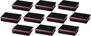 Set of 10, 8 Inch Long Hand Cloth Side Meal Bento Box, Kuromuchi Aku (Divided Separated) [Shokado]