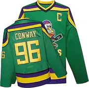 [MEBRACS] 96 Conway Mighty Ducks Movie Youth Ice Hockey Jersey for Kids Green Small