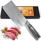 Damascus Cleaver Knife Kitchen Knife Meat and Vegetable Knife With Gift Box AU