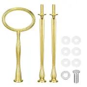 3 Sets Cake Tray Stand Handle Plate Hardware Fitting, 3-Tiers Oval Gold