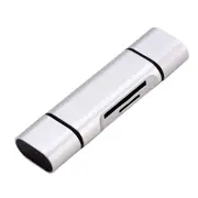 5 In 1 Type-C Micro USB TF SD OTG Multi-function Adapter For Laptop Macbook Computer SILVER COLOR