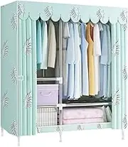 Polyester Portable Closets Space Saving Wardrobe Closet Organizer with 1 Hanging Rod for Closet Organizers and Storage