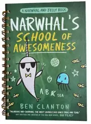 Narwhal's School of Awesomeness - handmade upcycled journal blank notebook