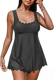 [Rayson] Tankini Women's Tummy Control with Pants Large Sizes Swimsuit Women's Tummy Control Push Up Swimsuit Two Piece Beach