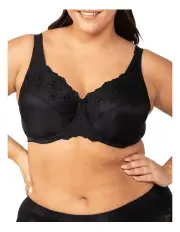 [Triumph] Embroidered Minimizer Underwire Bra 10000085 in Black
