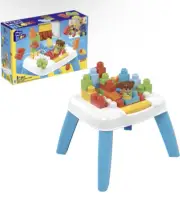 Mega Bloks Build 'N Tumble Activity Table Building Set With 25 Pieces & Storage