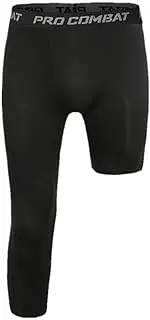 [N++A] The New Men's Basketball Single Leg Tight Sports Pants 3/4 One Leg Compression Pants Athletic Base Layer Underwear