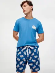 PETER ALEXANDER BLUE WALRUS PJ SHORTS LARGE NEW