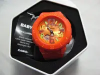 在飛比找Yahoo!奇摩拍賣優惠-CASIO 卡西歐 Baby-G 雙顯 鮮橘色彩繪夜光字全新