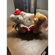 Vintage Russ Berrie Luv Pets Christmas Plush Mouse Cat Bear Christmas Carolers