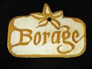 BORAGE Herb Garden Sign and Plant Marker Handmade Ceramic Stoneware Tile