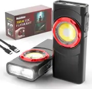 EDC Flashlight Rechargeable, 700 Lumens Mini LED Flashlight with 8 Modes Dual Li