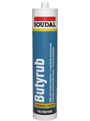 Soudal Butyrub Mastic Polybutene Sealant White 300ml (102572)
