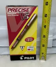 Pilot® Precise™ V5 Liquid Ink Rollerball Pens, Red Barrel, Red Ink, Pack Of 12
