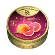 Cavendish Harvey Pink Grapefruit Drops 7 Ounce Premium Sweet Candy Tin