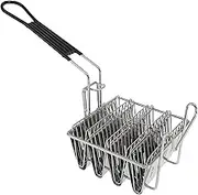 Taco Fryer Basket 4 Shells Taco Shell Fry Basket Stainless Steel Taco Shell Fryer Dishwasher Safe Tortilla Fry Basket with Detachable Rubber Grip Handle for Home Restaurant