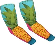[FHEDVBN] Pineapple Flamingo Arm Sleeves Compression Arm Covers for Men Women Outdoor Sun Sleeves Cooling Sports Sleeve, Black