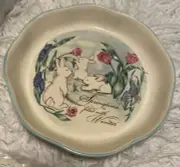 Ceramic Pie Quiche Plate Handpainted Bunnies And Springtime Russ And Berrie