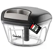 Manual Food Processor Vegetable Cutter, Geedel Pull Chopper with String, Food...