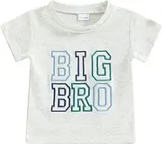 [Dcohmch] Big Brother Little Sister Matching Outfits Letter Embroidery Shirt Tops Summer Baby Boy Girl Clothes