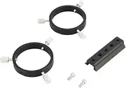 70mm Adjustable Guide Scope Bracket with 3-Point Mount Rings Alloy Adapter for Astronomical Telescope