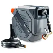 Retractable Garden Hose Reel 1/2 in x 100 ft Professional Metal Bracket & 9-P...