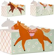 Set of 3 Snack Boxes Horse Pony Snack Box Snack Bowl Cardboard Birthday Girl Boy DIY Snack Container Party Pony Yard Riding Farm