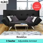 Brooklyn Sofa Bed Faux Leather Lounge Couch Futon Furniture Adjustable Suite BK