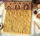 Nativity Embossed Rolling pin Christmas cookie Stamp Xmas gifts mold Springerle