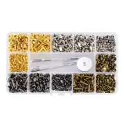 Leathercraft 4 Color 6mm 8mm 240pcs Rivet Setter & Hole Punch Tool Kit