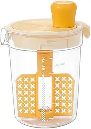 Salad Dressing Shaker Bottle, Salad Dressing Mixer Cup, Egg Liquid Mixing Cup, Manual Mixing Tool for kitchen,vinaigrette dressing bottle (Yellow)
