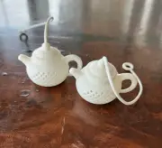 Teapot Shaped White Silicone Tea infuser Loose Tea Leaves Herbal Strainer