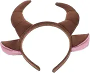 Vaguelly Bull Headband Horns Headband Cosplay Headband Halloween Hair Accessory Halloween Costume Headband Party Decoration Stylish Headwear