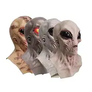 Halloween Scared Alien Mask For Adults Realistic Scary Costumes Latex Face Mask, 4 Color Variants, Extraterrestrial Horror Mask, Spooky Party Prop