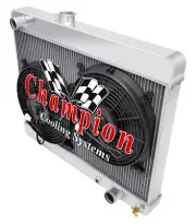 RN Champion 2 Row Radiator 1680,12" Fans - 1965 - 1967 Pontiac Tempest V8 Engine