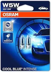 Osram W5W 12V 5W Cool Blue Intense Headlight Halogen Bulb (Pack of 2)
