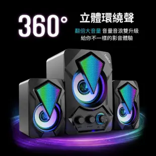 【小米有品】Lydsto 炫彩電腦音響 G3(重低音 音響 喇叭 桌上喇叭 電腦音響 藍牙連接)