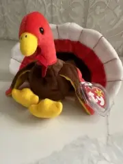 Rare Gobbles The Turkey 1996 TY Beanie Baby - Museum Quality- All Errors*