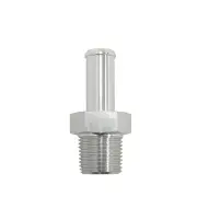 Aeroflow Male NPT To AN Barb Straight Adapter 1/8" To -4 Hose Silver Finish