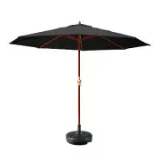 NNEDSZ 3M Umbrella with Base Outdoor Pole Umbrellas Garden Stand Deck Black