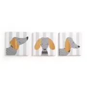 new CoCaLo MIX MATCH CANVAS WALL ART doggies Set of 3 paintings nursery decor