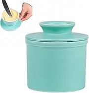 French Butter Crock for Counter with Water Line Countertop Butter Keeper French Butter Box Creative Design Ceramic Butter Tank Solid Color Butter Can with Lid Kitchen Utensil Butter Dish for Household