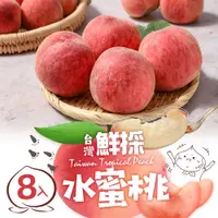 在飛比找松果購物優惠-【愛上新鮮】台灣鮮採水蜜桃(8入裝/1kg±10%/箱) (